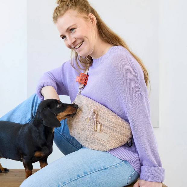 Hunde Leckerlibeutel Teddy-Fleece - Emma, Beige