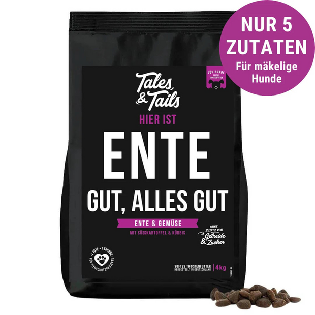 Softes Trockenfutter mit Ente und Gemüse