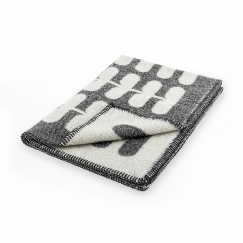 Flora - Wolldecke Anthrazit – Natur