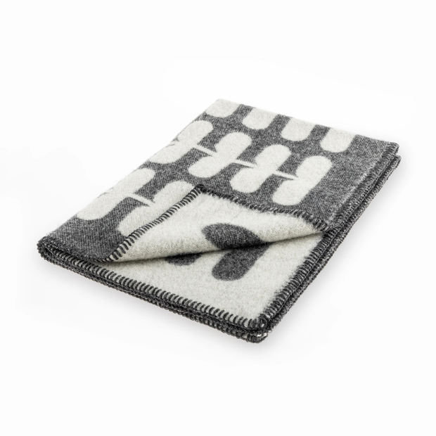 Flora - Wolldecke Anthrazit – Natur