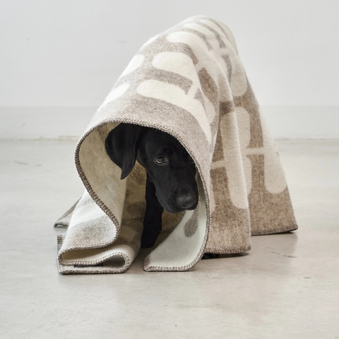 Flora - Wolldecke Cappuccino – Natur