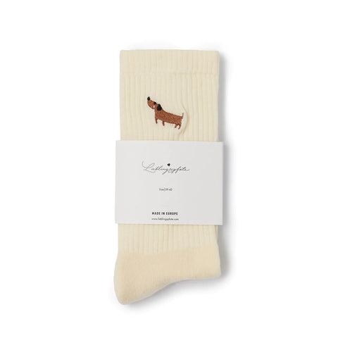 Dackelsocken Off White