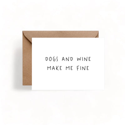 Postkarte «DOGS AND WINE»